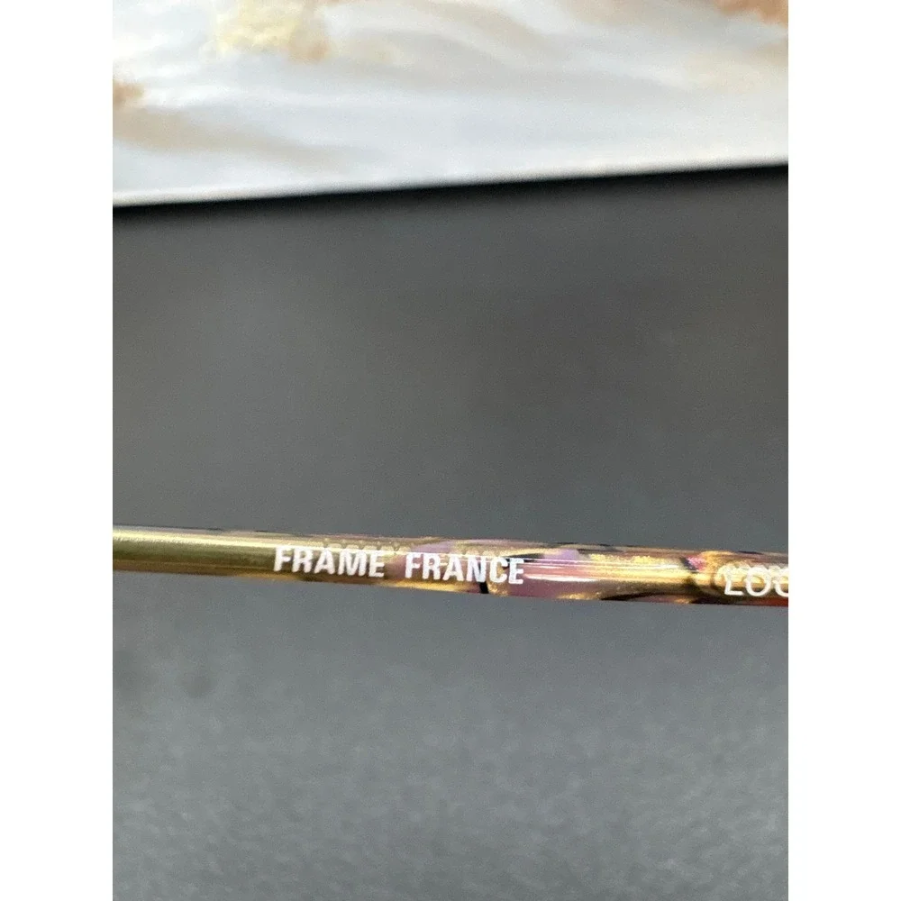 Logo Paris Vintage Eyeglass Frames Gold Oval Multi Color France